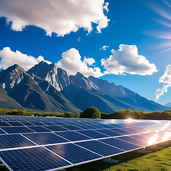MONTAGNES ET PANNEAUX SOLAIRES et soleil.jpg