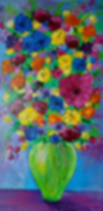 colorful flower painting by olivia leader