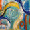 Thumbnail: acrylic artwork blue and yellow wave patterns