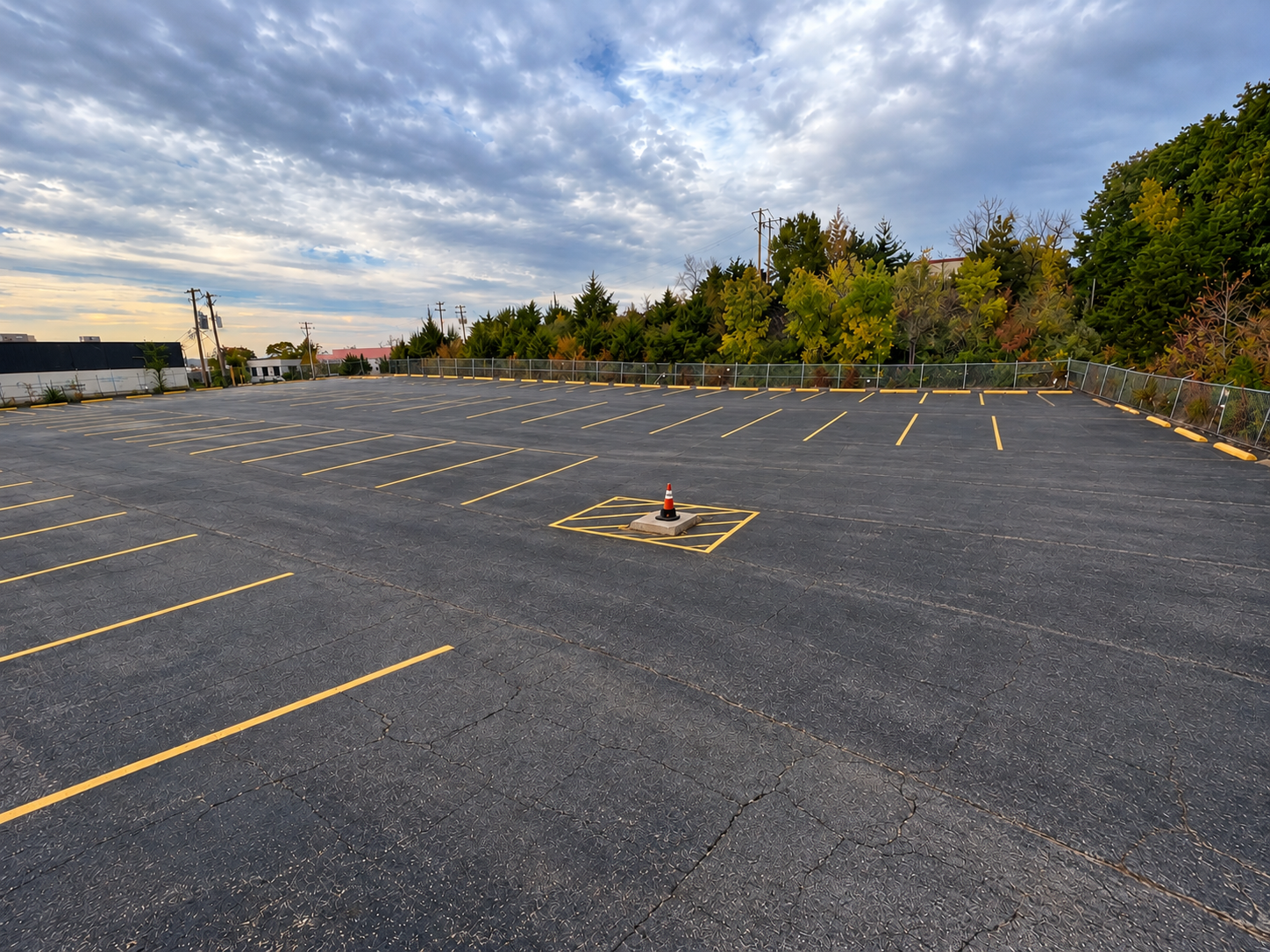 Freshly striped outdoor boat and trailer parking lot near St Louis
