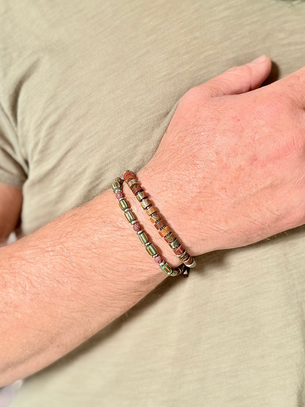 bracelet homme jaspe