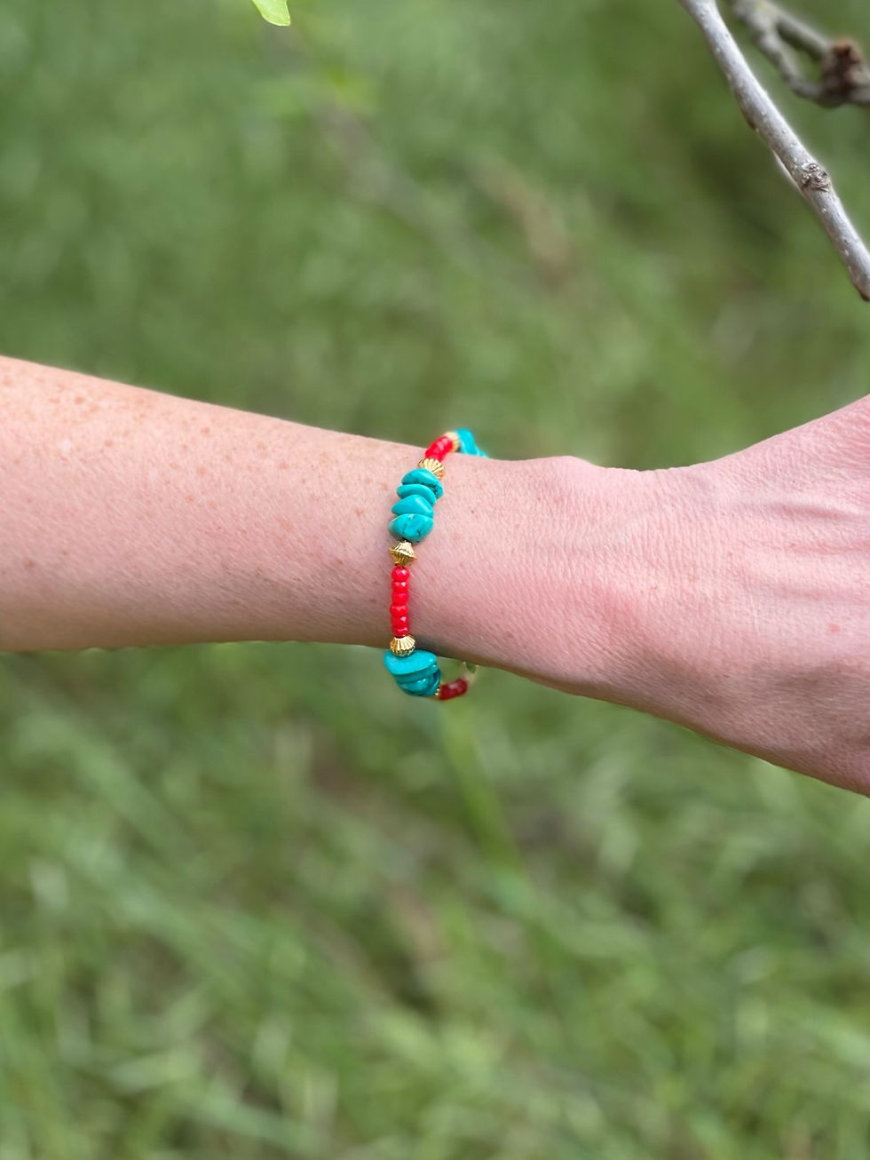 Miniature : Bracelet femme en jade et magnésite
