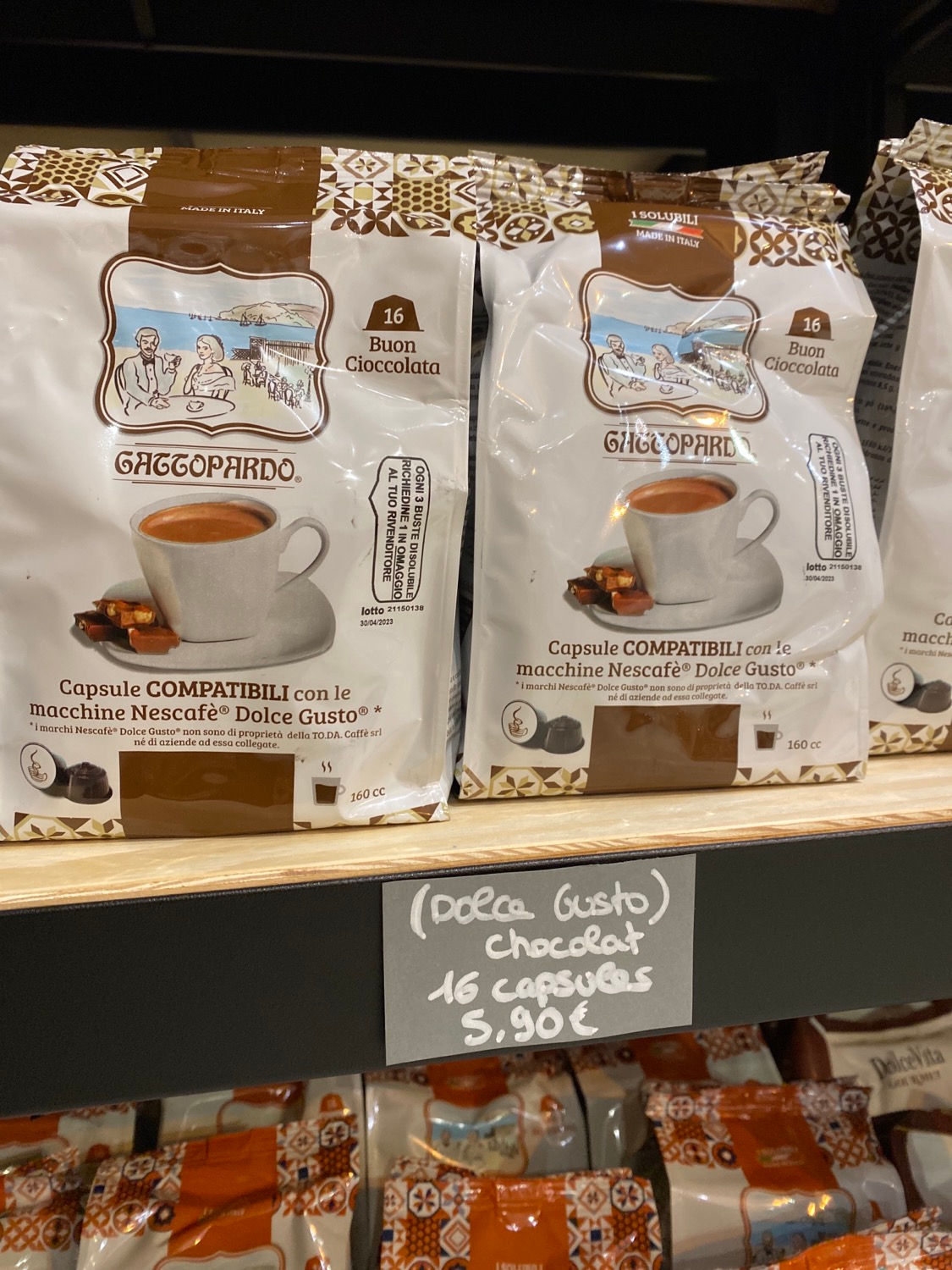 Dosettes il Gattopardo compatibles Dolce Gusto goût chocolat x16