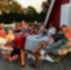 On the deck of Harry's Bar Clubhouse at CherryHill Livng