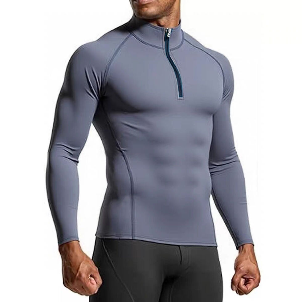 Thumbnail: Men Sportswear Fitness Shirts Slim Long sleeve Gym T-shirt Running Top Tee Tight