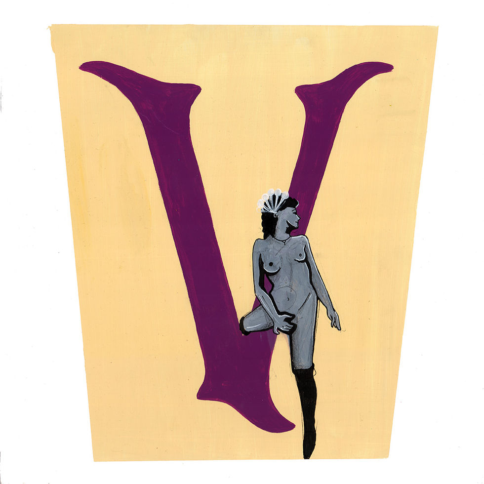 Letters from the Boudoir Erotic Alphabet – Letter V, erotic art print inspired by Victorian photography, by Joni Belaruski
