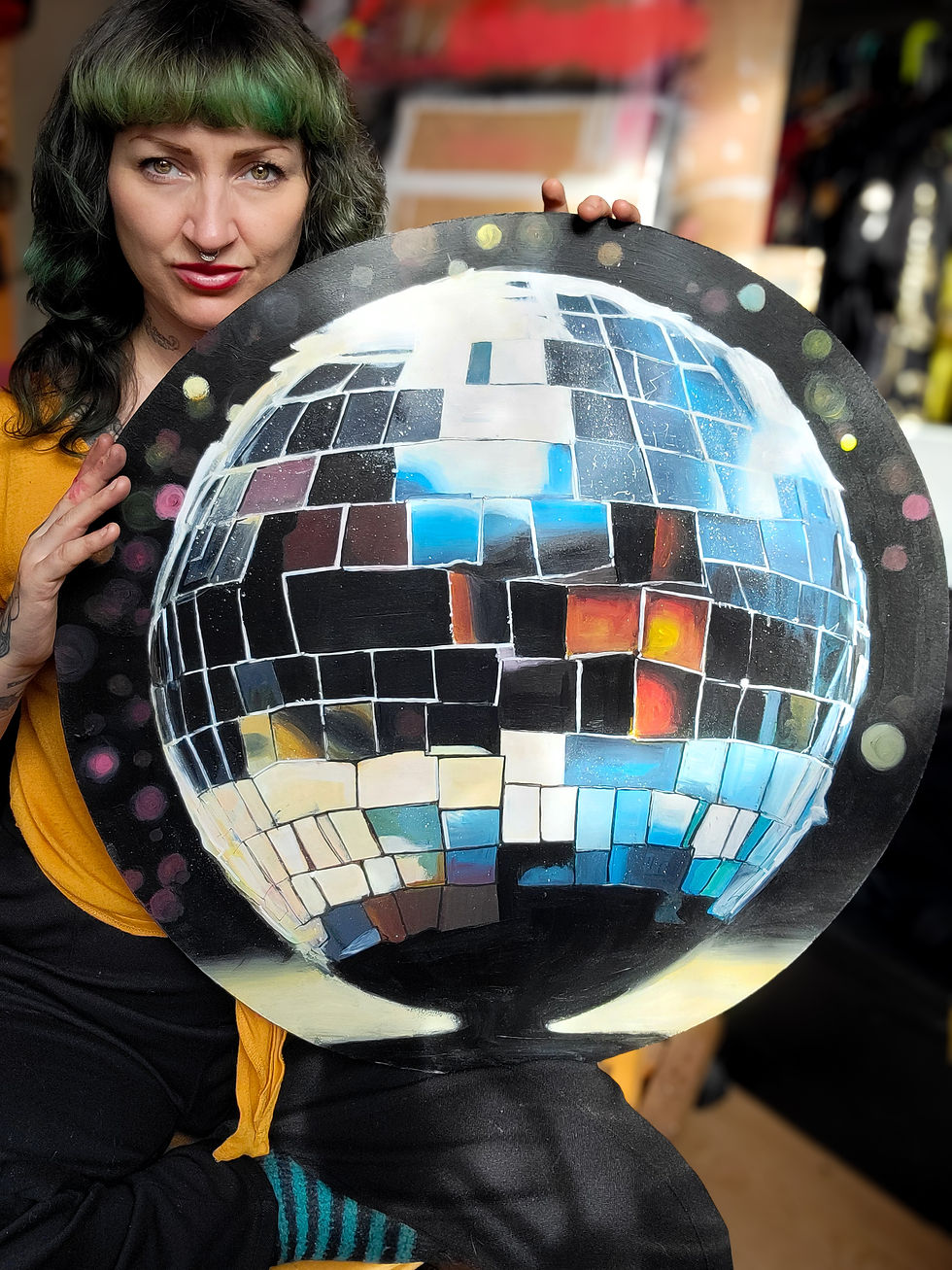 disco ball painting