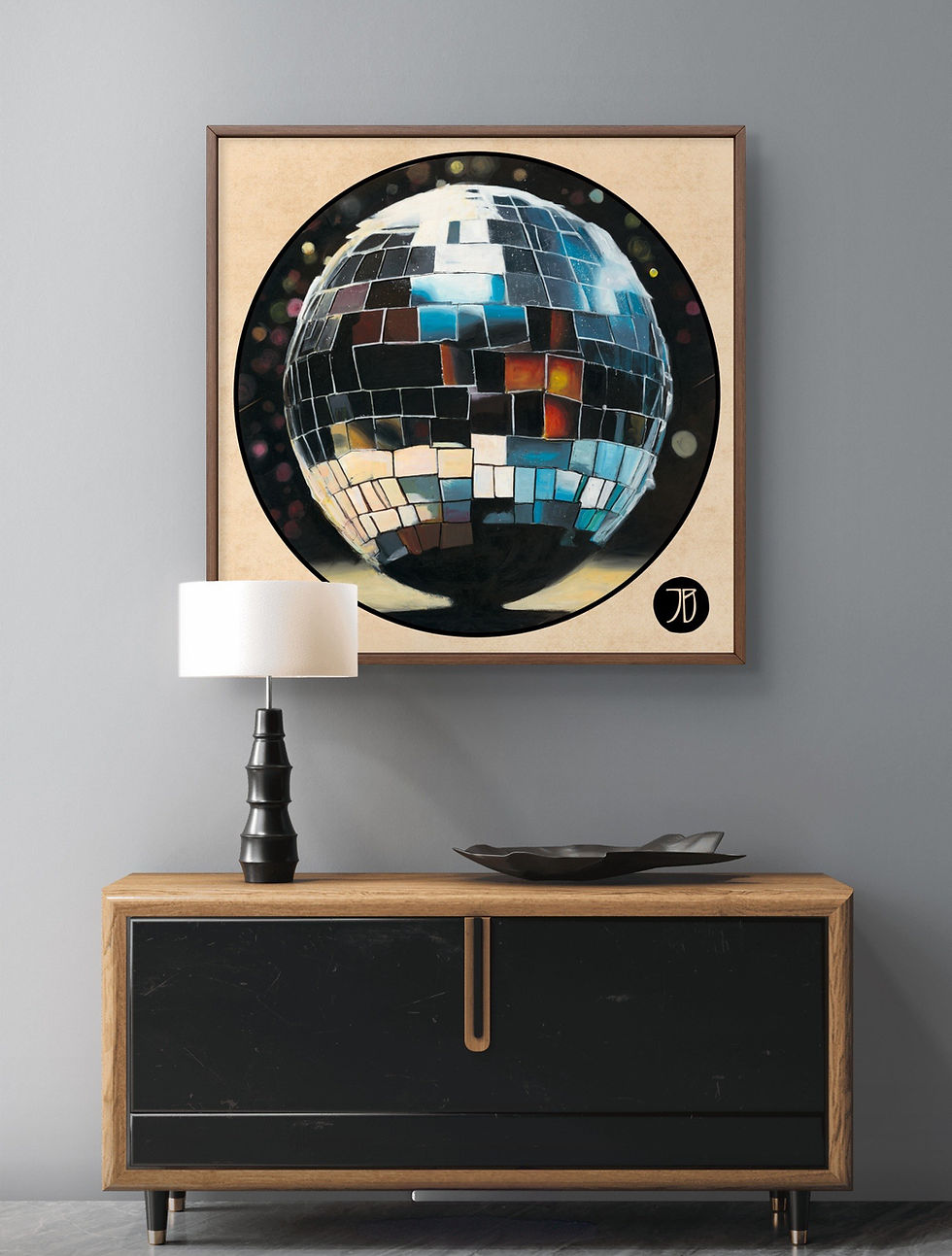 Thumbnail: DARK GOTHIC DISCO BALL ART PRINT
