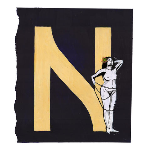 Letters from the Boudoir Erotic Alphabet – Letter N, erotic art print inspired by Victorian photography, by Joni Belaruski