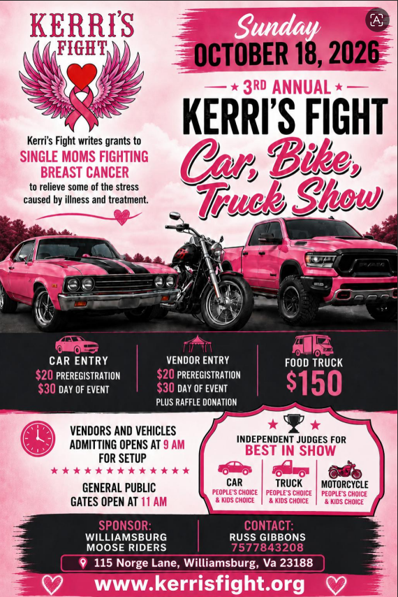 3RD ANNUAL KERRI'S FIGHT CAR, BIKE, TRUCK SHOW