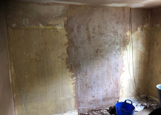 Chimney brest removed then floated up for skimming