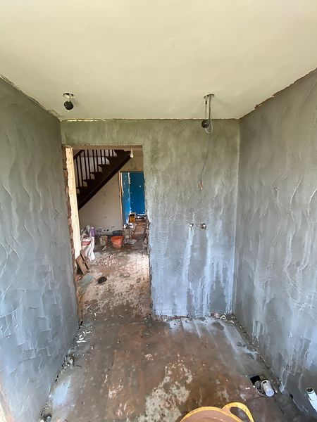 bathroom floated up level for skim