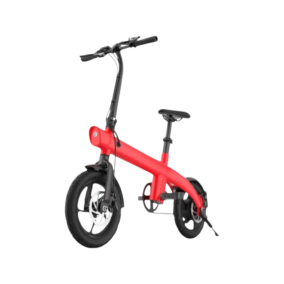 Thumbnail: Red electric bike with kick stand