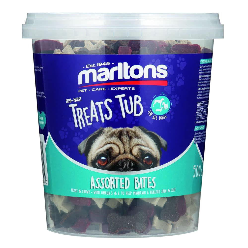 Marltons Semi Moist Assorted Bites Tub 4 X 500G