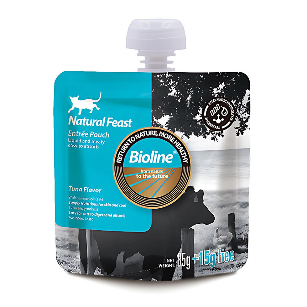 Thumbnail: bioline Cat food 85g+ 15g (Chicken flavour)