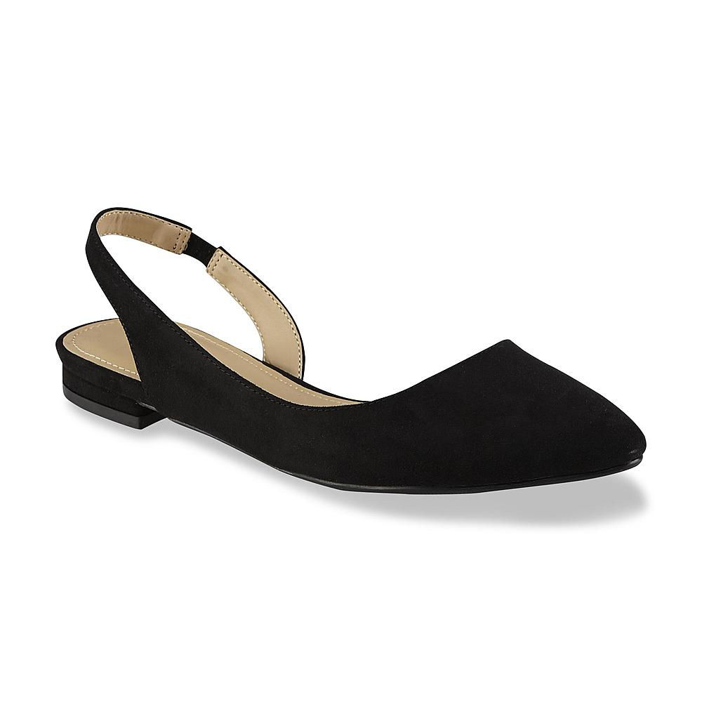 Jaclyn Smith Women's Marlo Black Slingback Ballet Flat