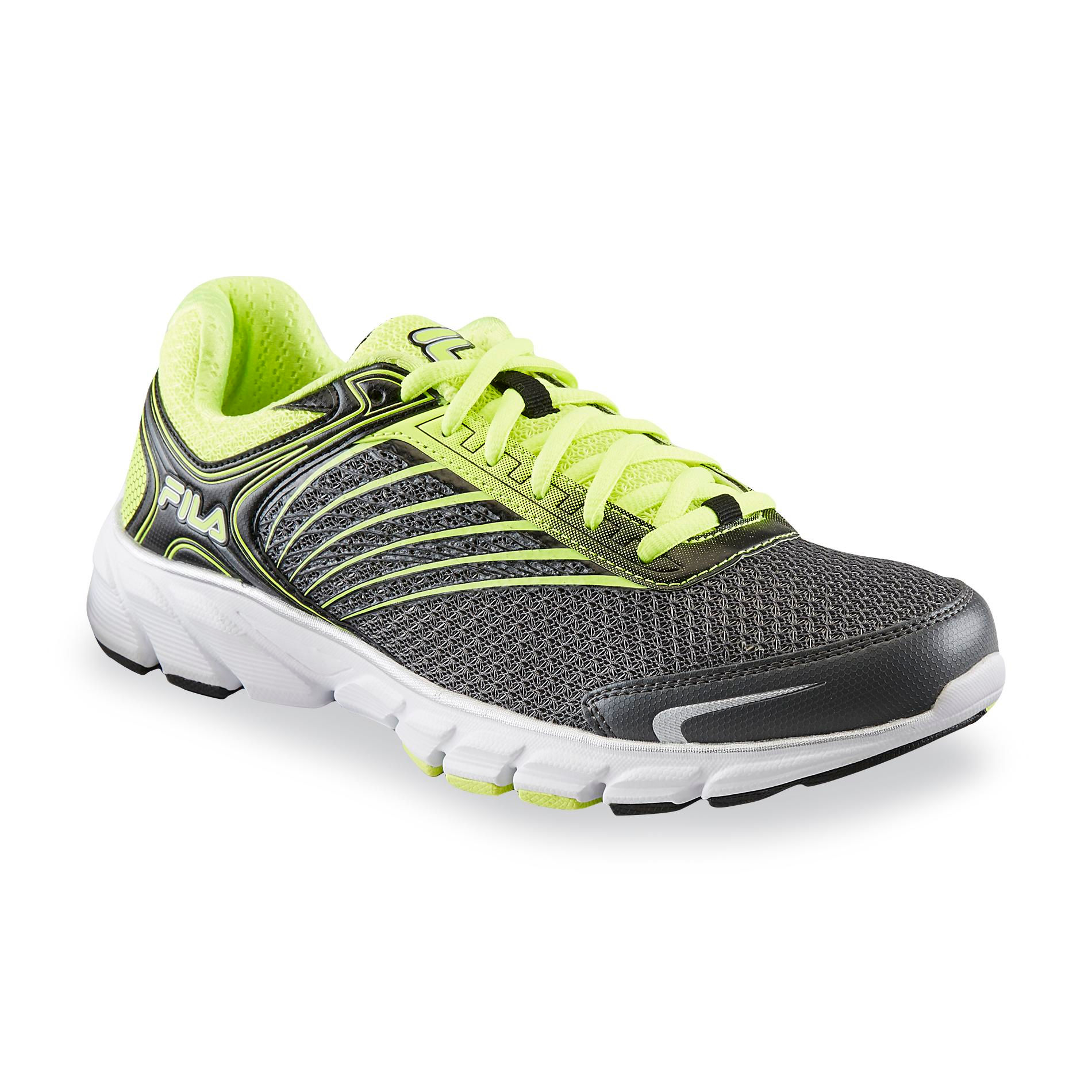FILA Men's Maranello 2 Gray/Neon Yellow Running Shoe