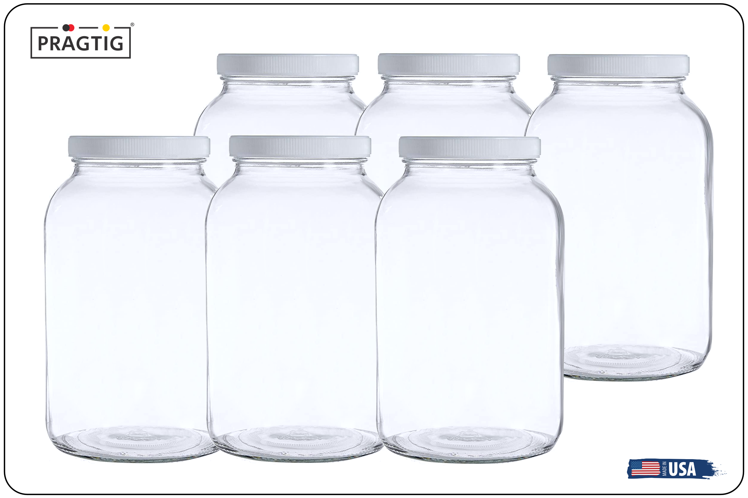 Prägtig - Glass Jars 6 pack -  1 Gallon (3,75 ltr)