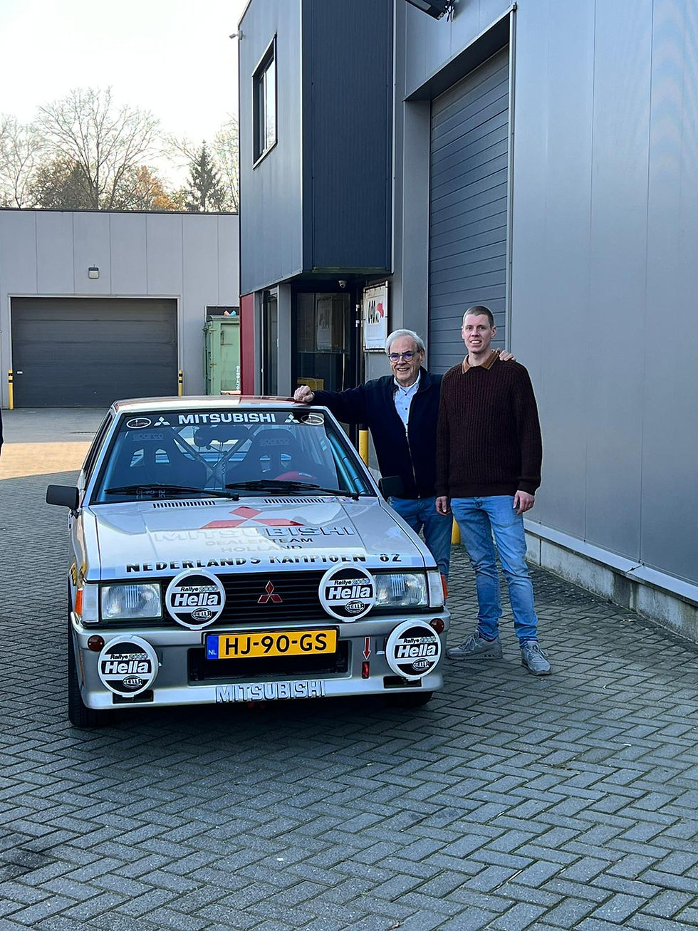 Wim Luijbrechts en Glenn Jacobs bij de Rally Lancer