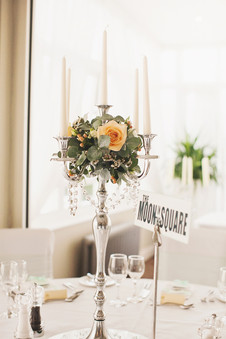 SILVER CANDELABRA TABLE DECOR