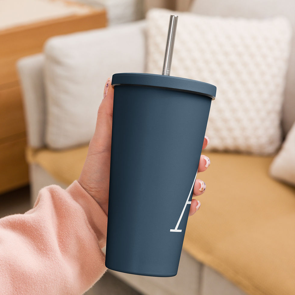 Thumbnail: Letter A - Insulated tumbler with a straw