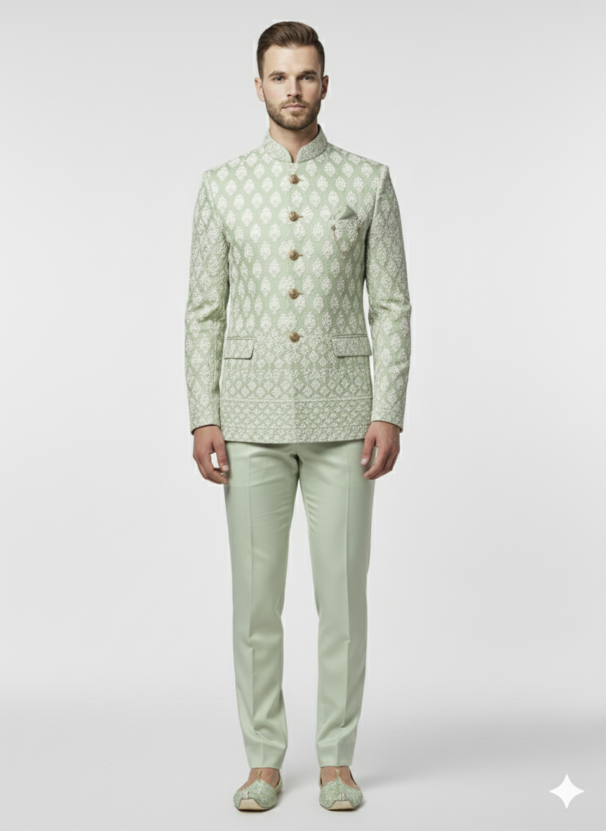 Green Jodhpuri Set