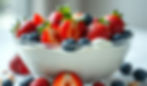 A healthy bowl of Greek yoghurt topped with fresh strawberries, blueberries, and chia seeds — a perfect example of diabetic recipes that are both nutritious and delicious.