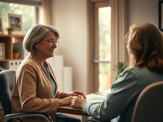 Women discussing incontinence management