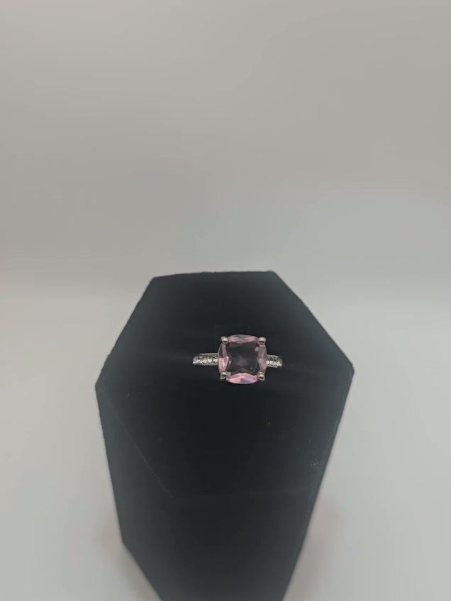 Thumbnail: Pre Loved Pink Cushion Cut Lab Created Diamond