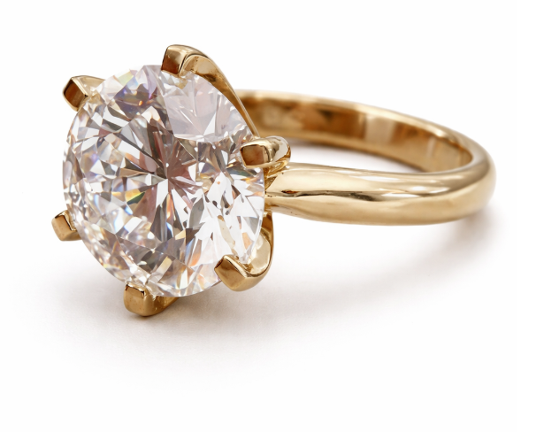Thumbnail: 14K Gold Lab Created Diamond Ring 3 Carat