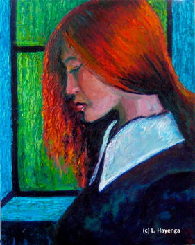 _SORROW IN A BLUE ROOM_ 16 x 20 Oil on canvas (c) 2016