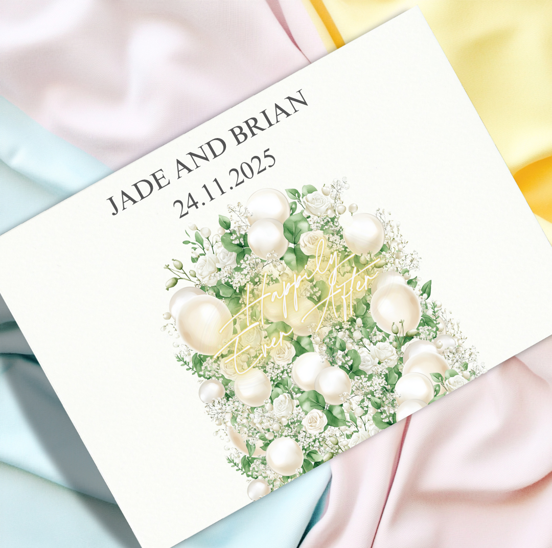 Balloon and Flowers Happily Ever After Wedding Gift Box