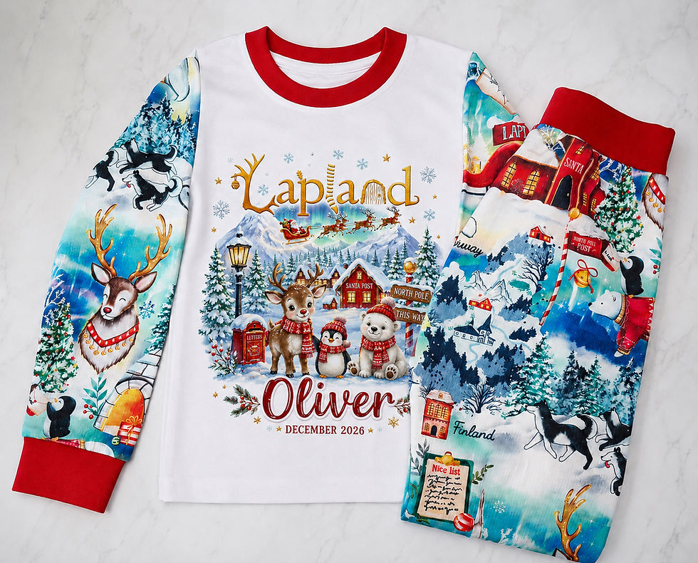 Thumbnail: Lapland matching family Christmas pyjamas