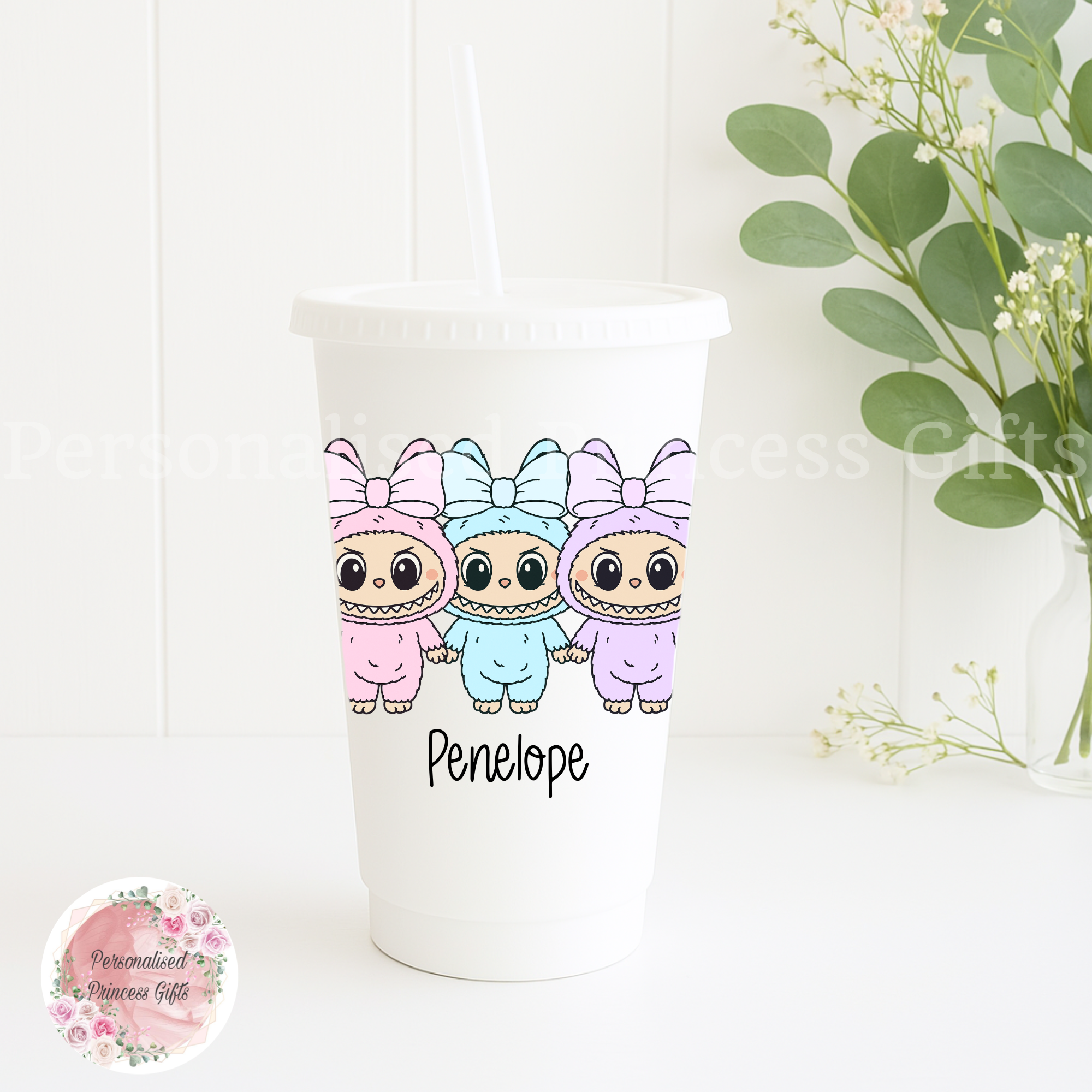 Trio Labubus personalised cold cups