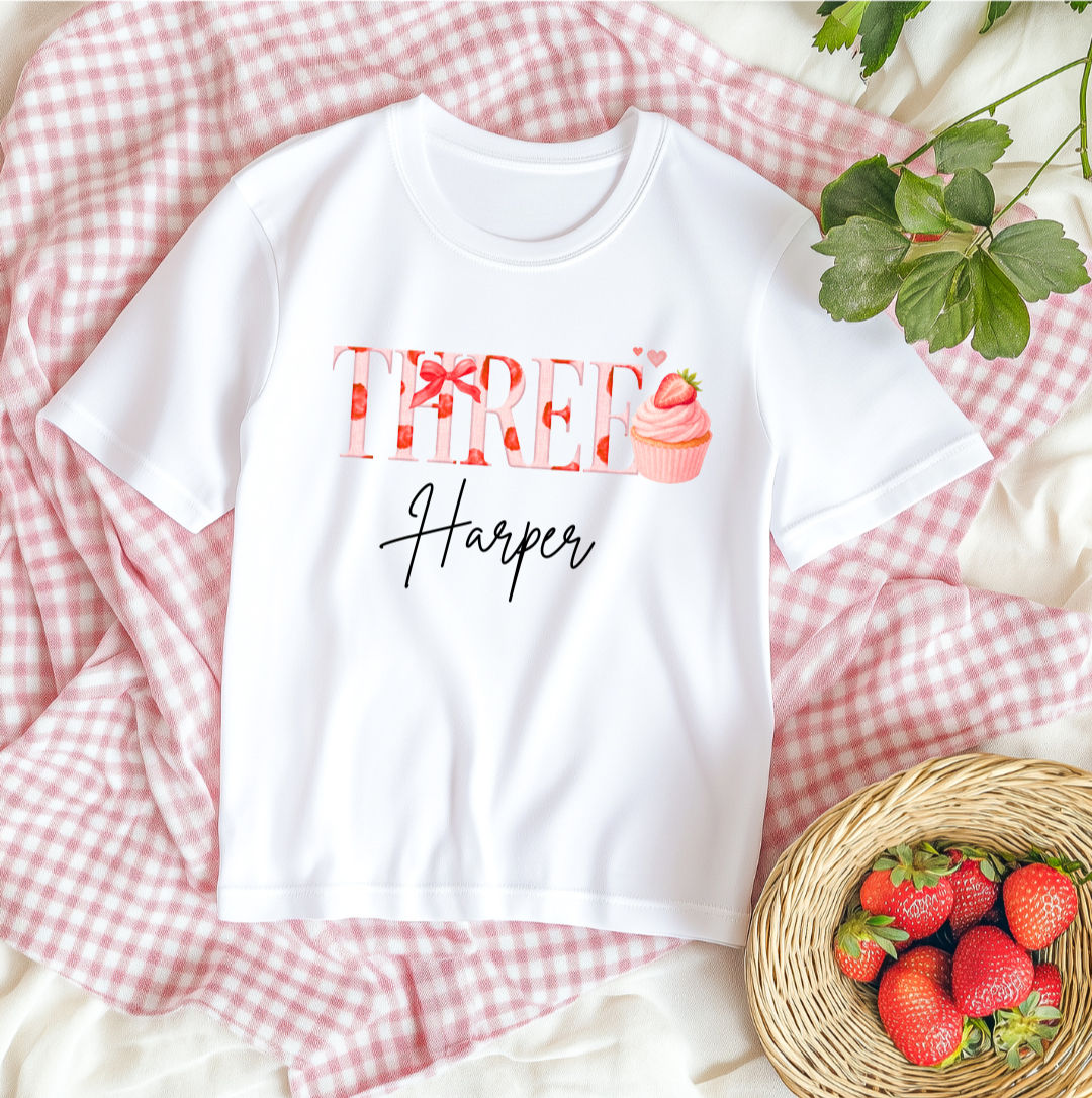 Strawberry Cupcake Birthday T-shirt