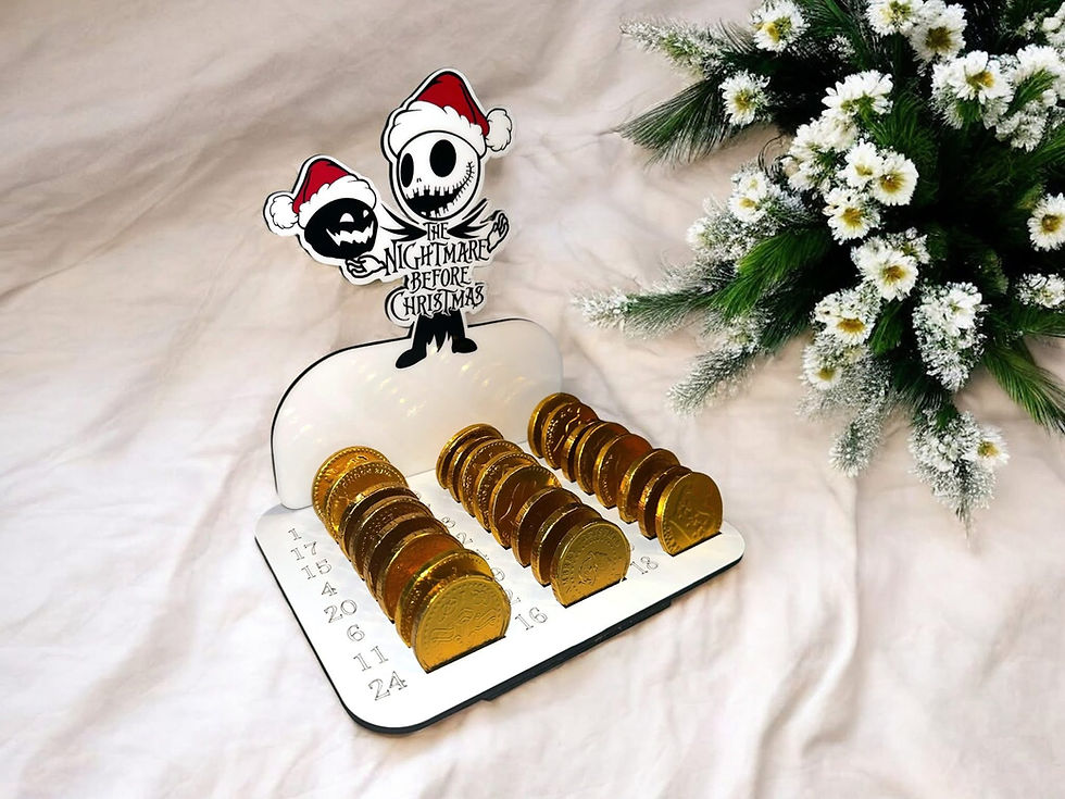 Thumbnail: Handmade chocolate coin Christmas countdown characters