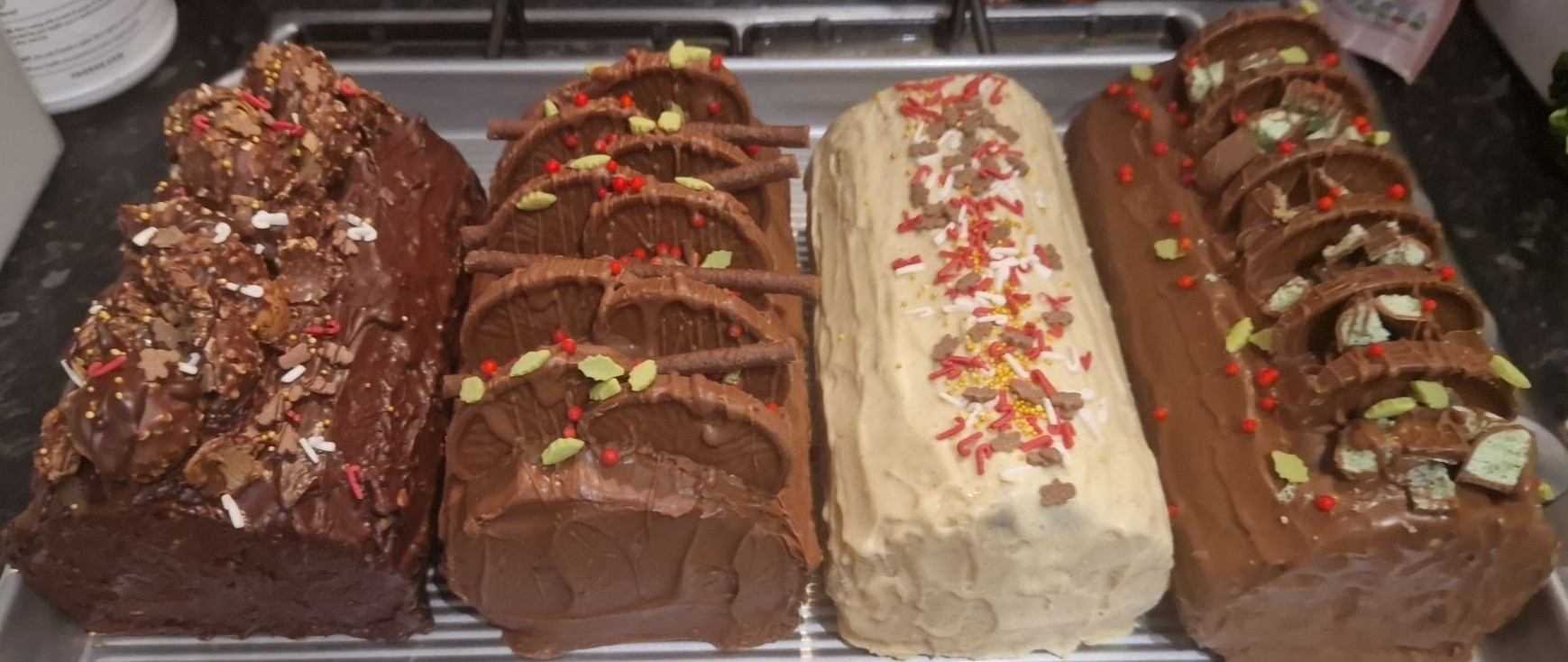 Christmas Brownie Yule Logs