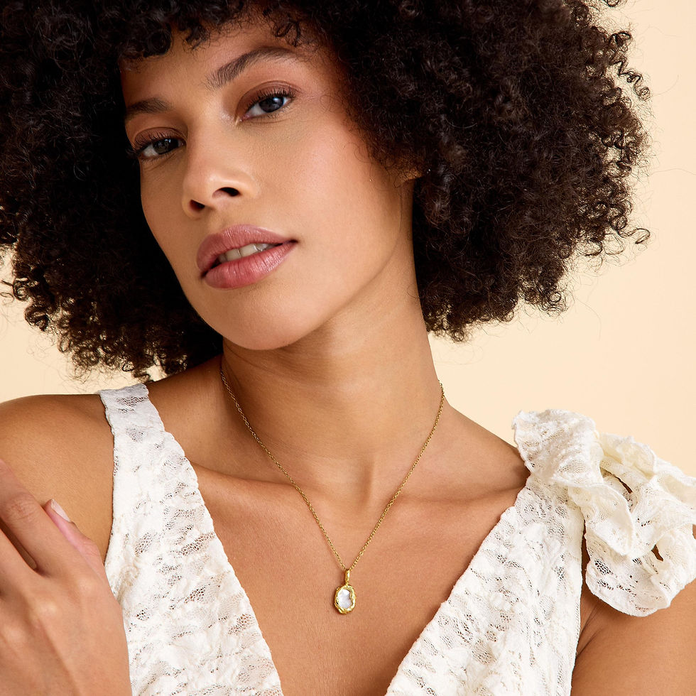 Thumbnail: Dainty Pearl 18k Gold Plated Necklace, Shell Jewelry, Layering Gold Chain, Chris