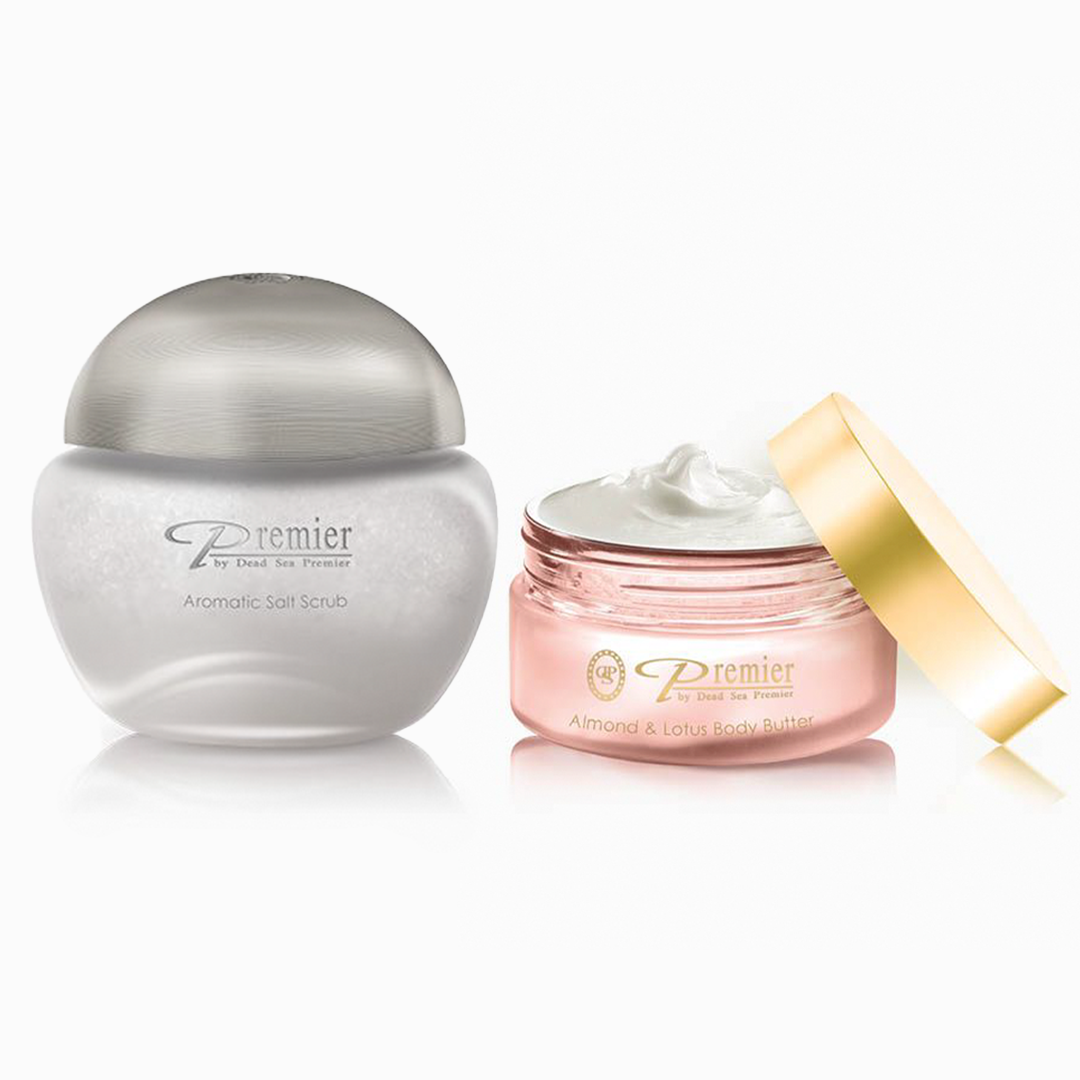 Ексфолиращи соли за тяло Бриз + Масло за тяло със сладък бадем и лотус