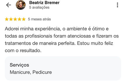 Depoimentos - Bebelle Nails Design Manicure e Pedicure Profissional em Sp - Espaço Bebelle