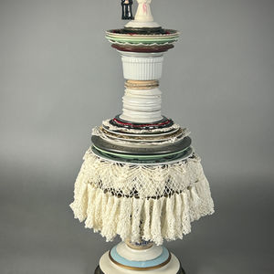 Doin' the Dishes, 2025
Collected stacked objects, threaded rod