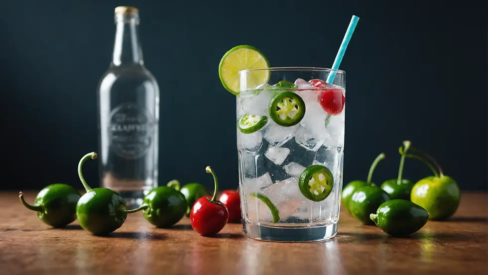 Spicy & Sweet Cocktail Recipe: Fiery Jalapeno-Cherry Gin Cocktail with Infused Seltzer Water