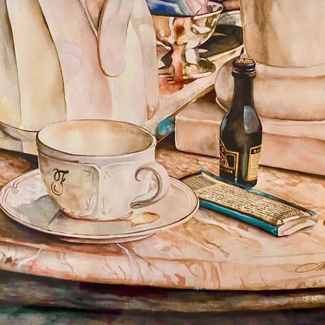 "Coffee on Knob Hill" Original Watercolor by Christian Sly