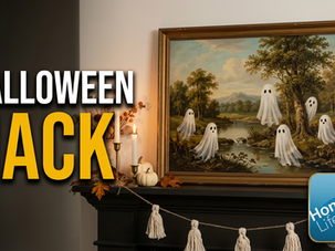 A thrifted oil painting already has the mood. one carefully painted ghost, and suddenly it becomes seasonal art that feels collected instead of kitschy.