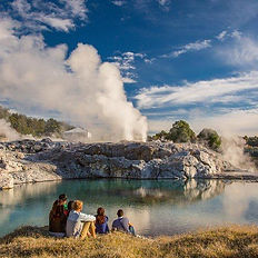 Tourists watching s Geyser eruption