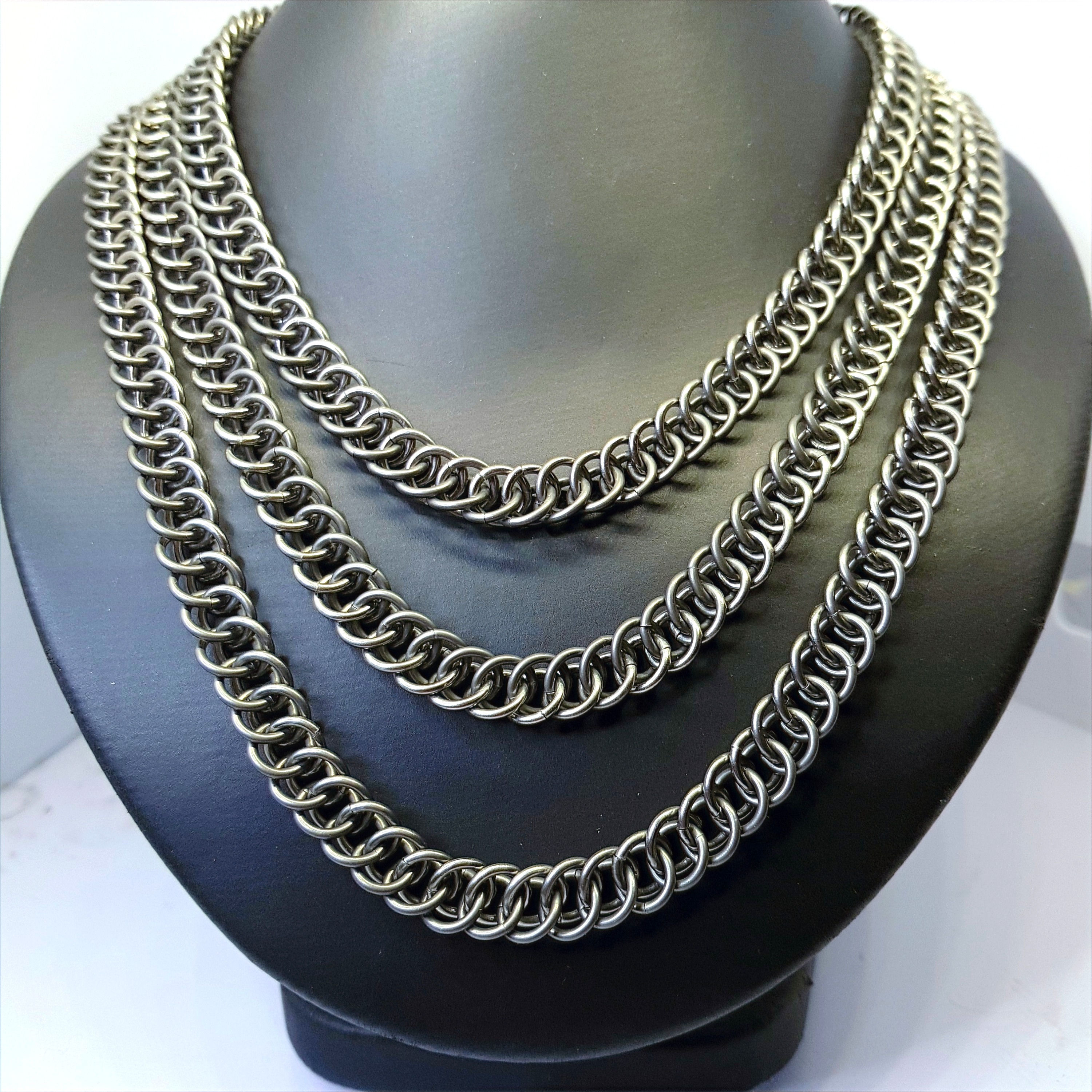 Half Persian 3in1 Chainmaille Two Tone Necklace/Wallet Chain