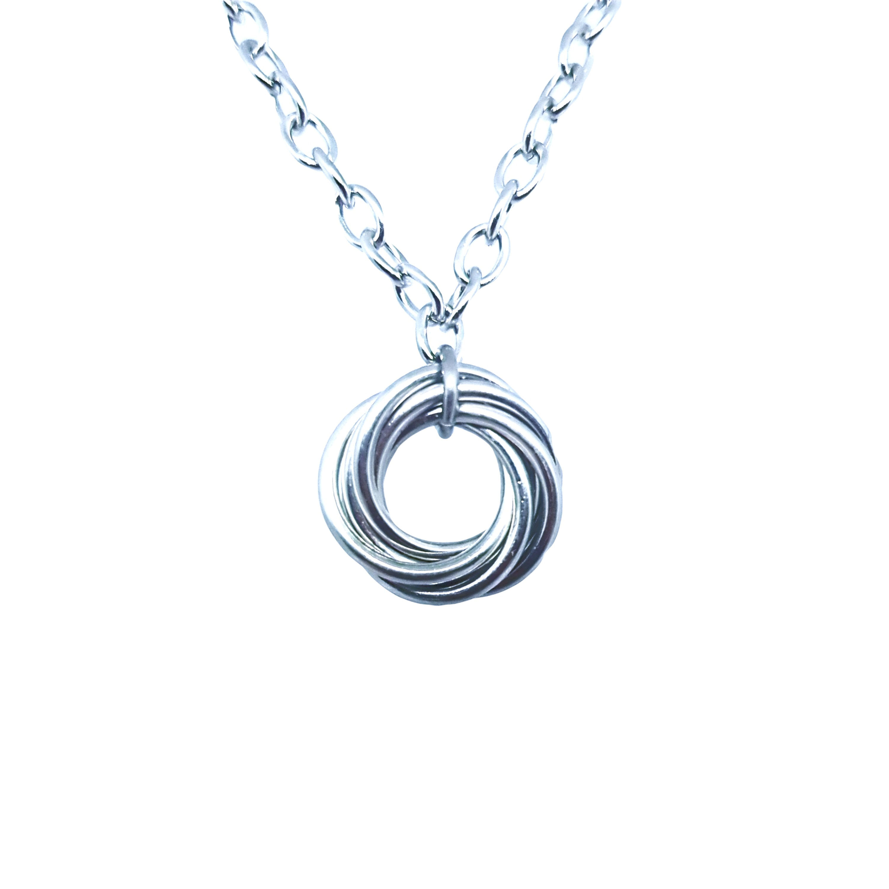Aluminium Mobius Flower necklace