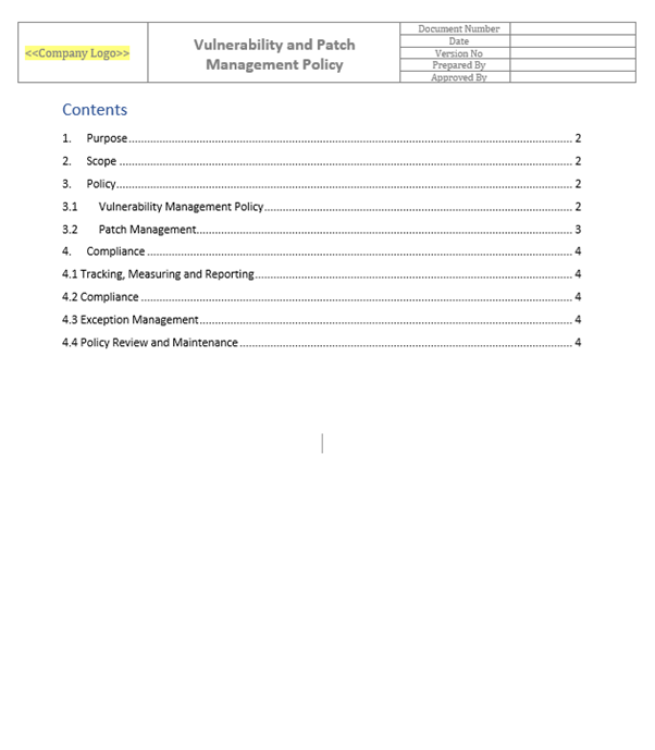 Thumbnail: Vulnerability and Patch Management Policy