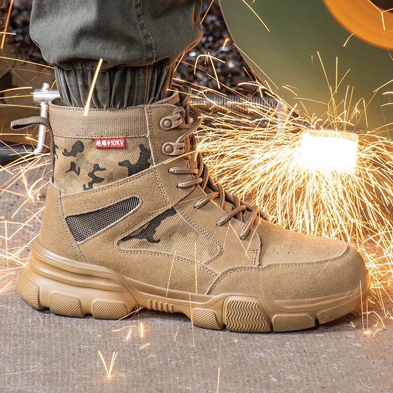 Thumbnail: Outdoor Men Work Boots Safety Shoes Anti-puncture Safety Boot Work Steel Toe Sho