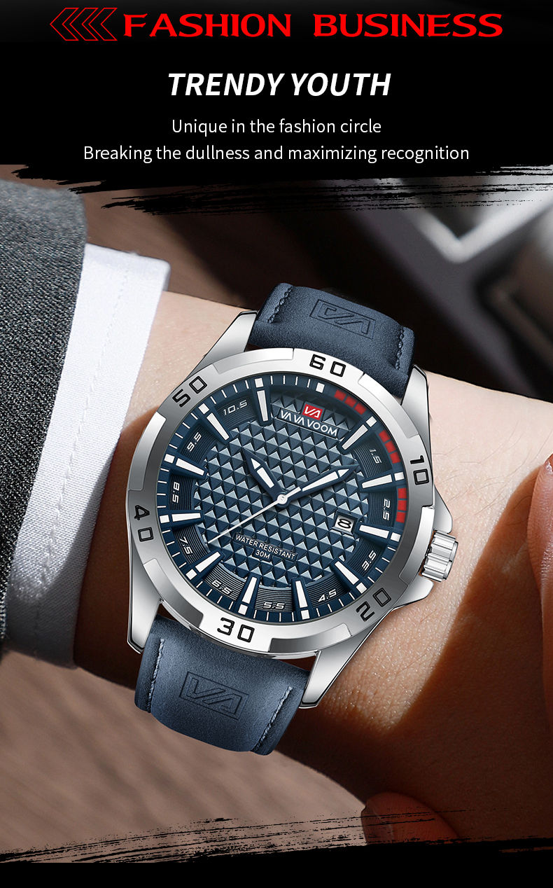 Thumbnail: VA VA VOOM Men Casual Sport Military Quartz Calendar Wrist Watch for Man Busines